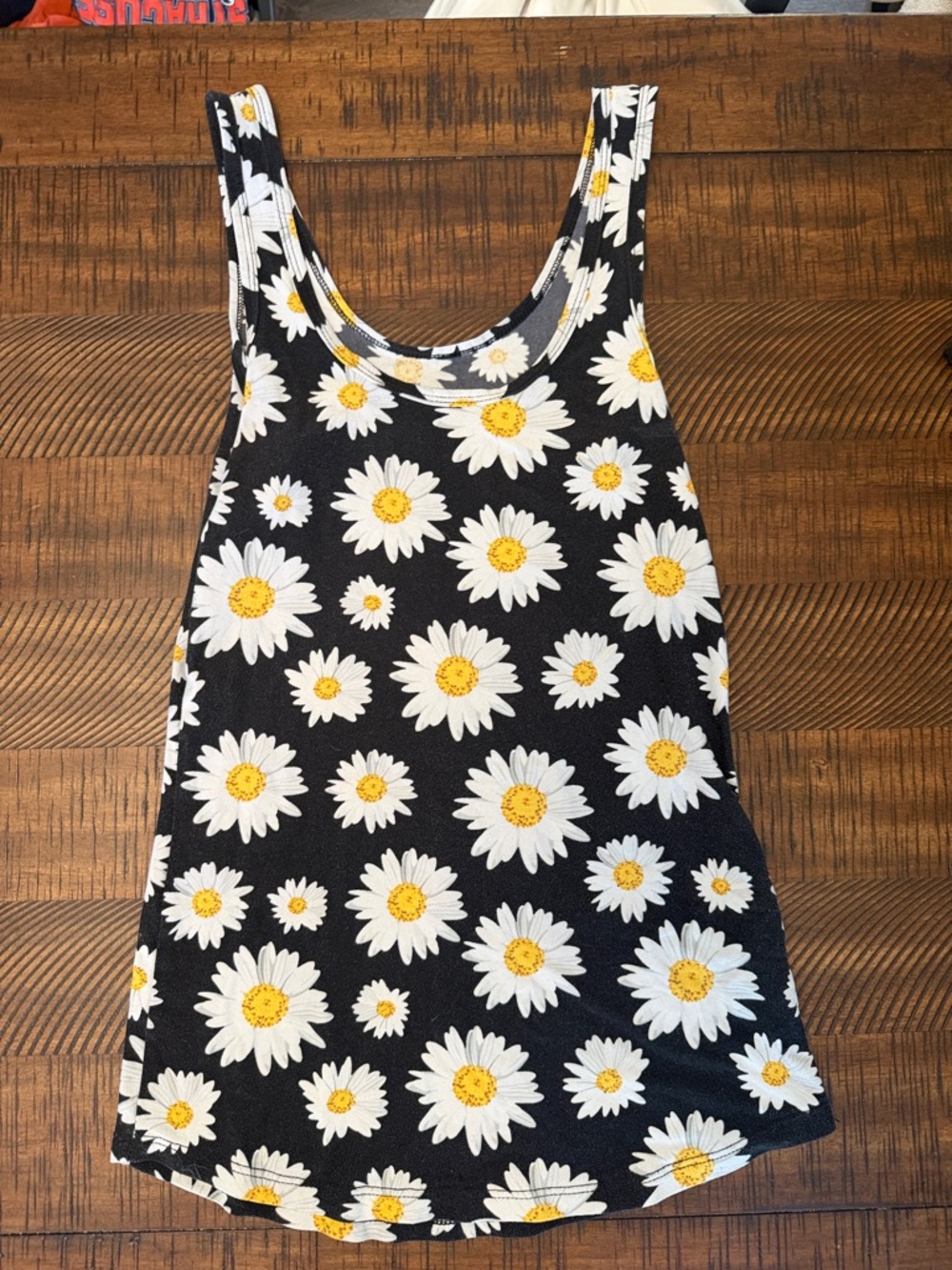 No Boundaries Black Daisy Print Tank
